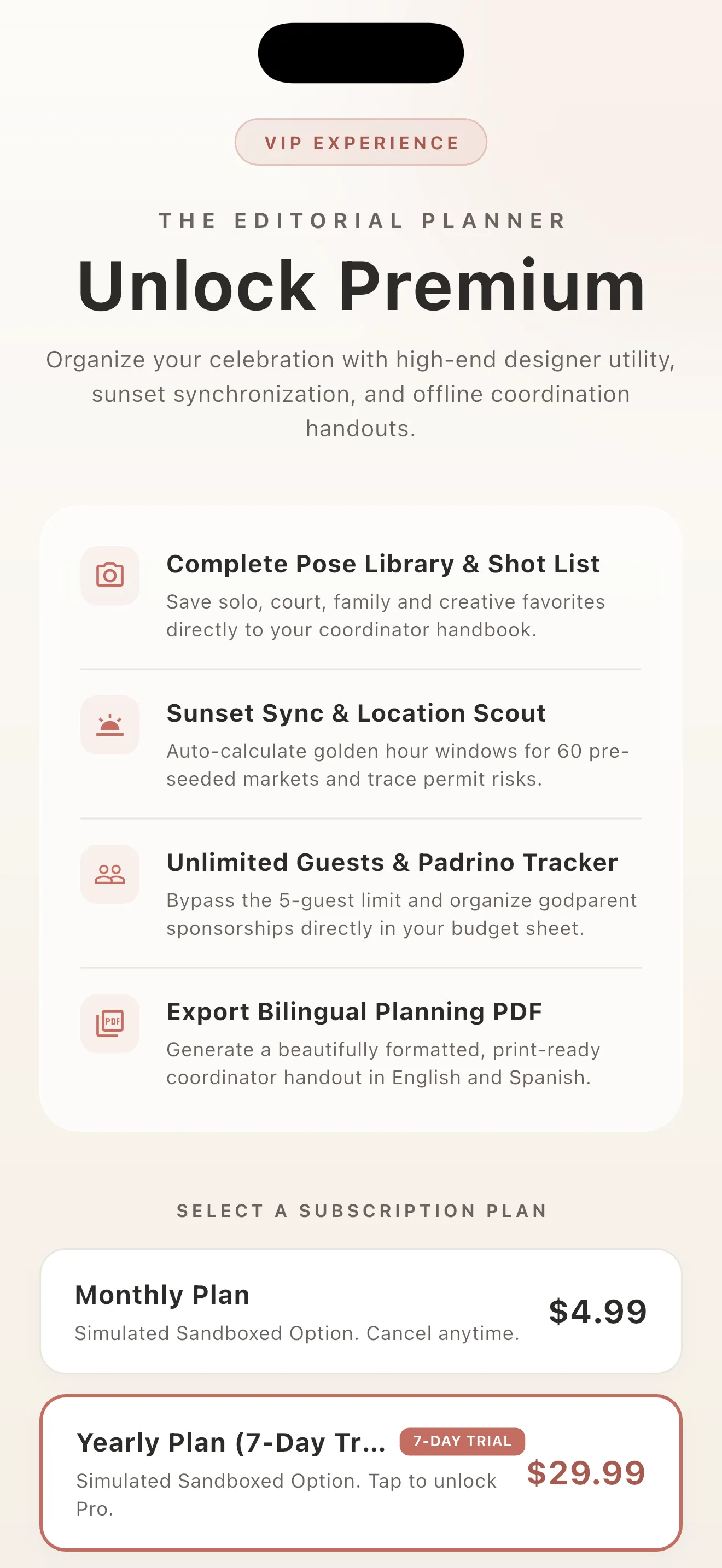 Clean app Pro access screen