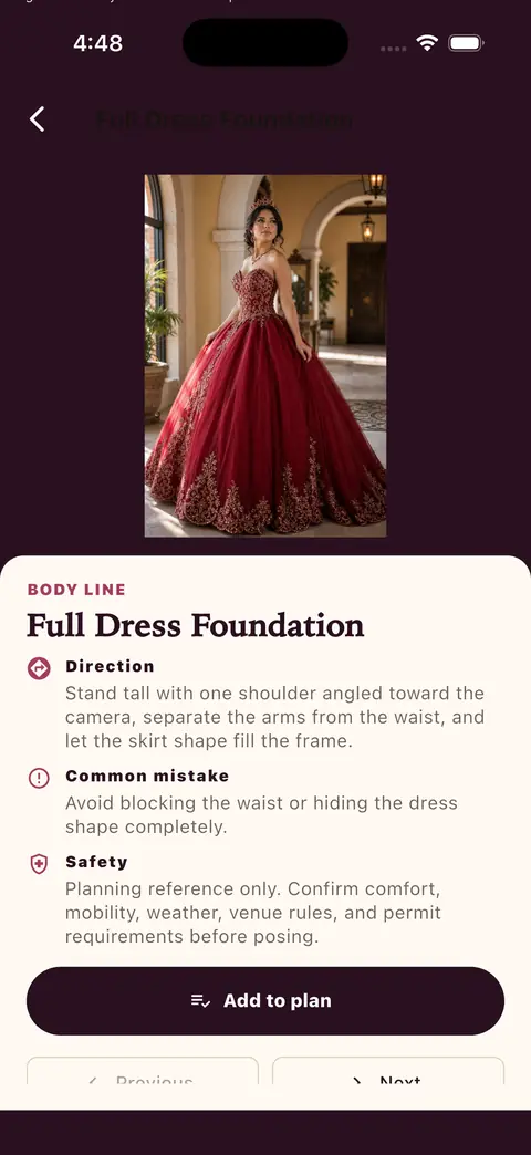 Referencia visual de detalles del vestido con modelo adulta creada por IA